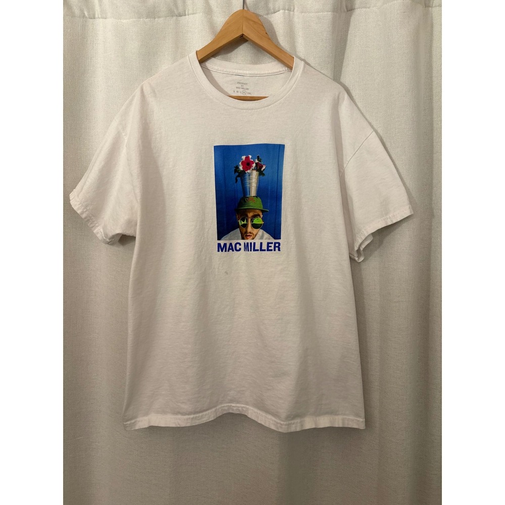 Mac Miller Graphic T-Shirt White Short Sleeve Crewneck Mens XL Hip Hop Rap Tee